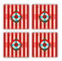 Hermia Set de 4 Alfombrillas de Cristal en Piedra Natural Multicolor